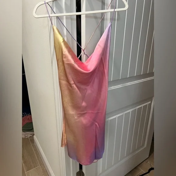 SER.O.YA ($398) Pracilla Dress in Sunset Tie Dye - Silk cowl neck - SIZE S - Picture 7 of 13